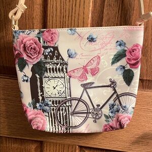 Floral Bicycle Crossbody Bag - Pink Roses